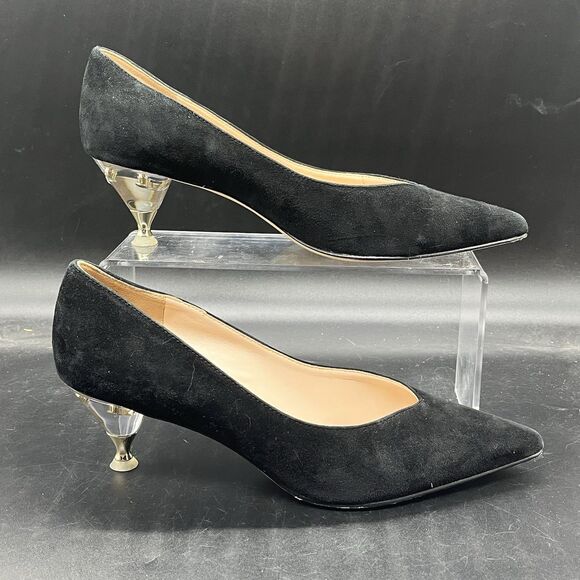 KATE SPADE Coco Point Toe Pumps womens size 9 M black kitten heel suede - Picture 1 of 7
